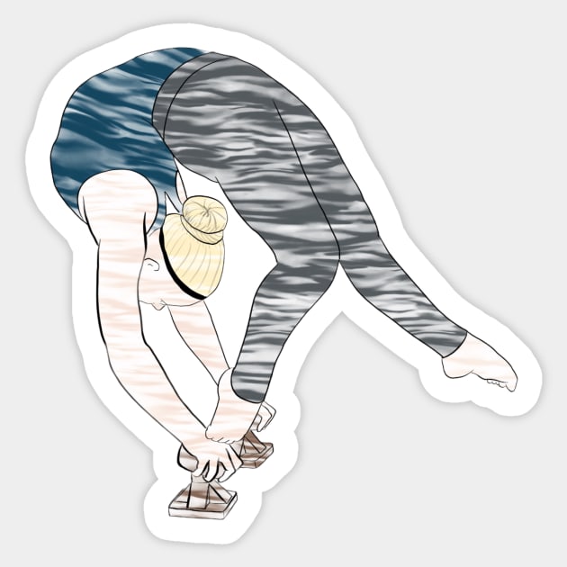 An Acrobat doing a one-leg ring Sticker by artsyreader